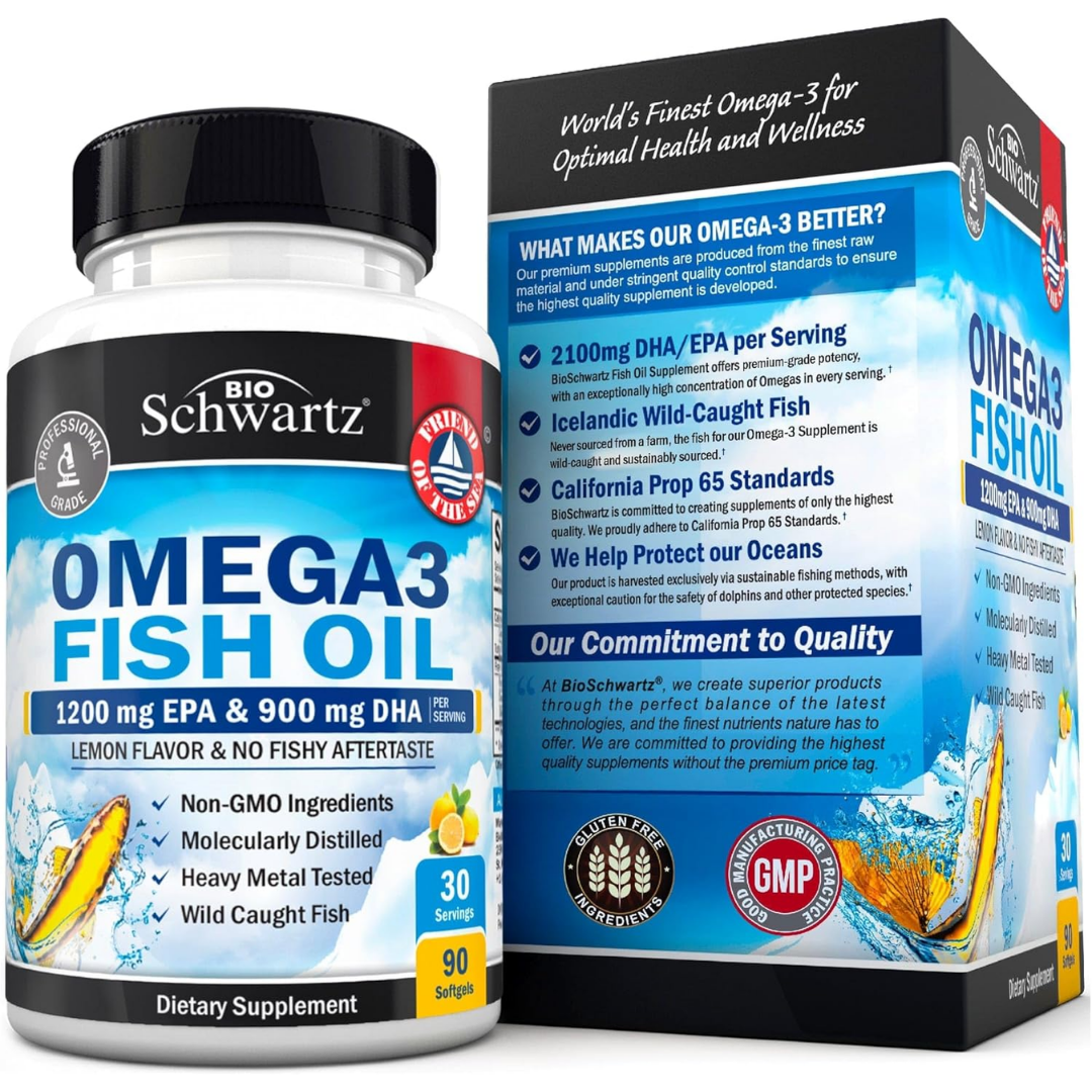 BioSchwartz Iceland Ultra Pure Omega3 Fish Oil 1200mg EPA & 900mg DHA (30 Servings - 90 Softgels)