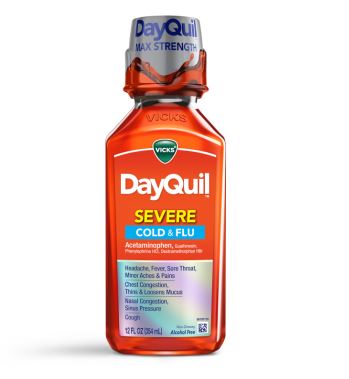 Vicks Dayquil Severe Cold & Flu Relief Liquid 325 mg Non-drowsy 12 oz. 354 ml (PACKAGING MAY VARY)