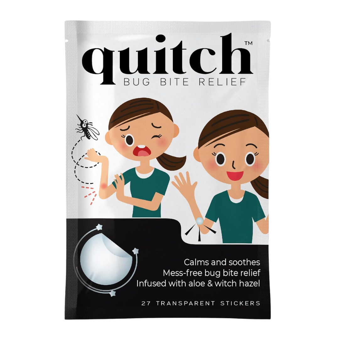 Quitch Bug Bite Relief with Aloe & Witch Hazel, 27 Transparent Stickers