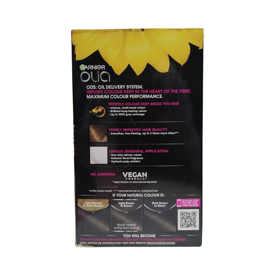Garnier Olia Permanent Colour No Ammonia, 4.0 Dark Brown