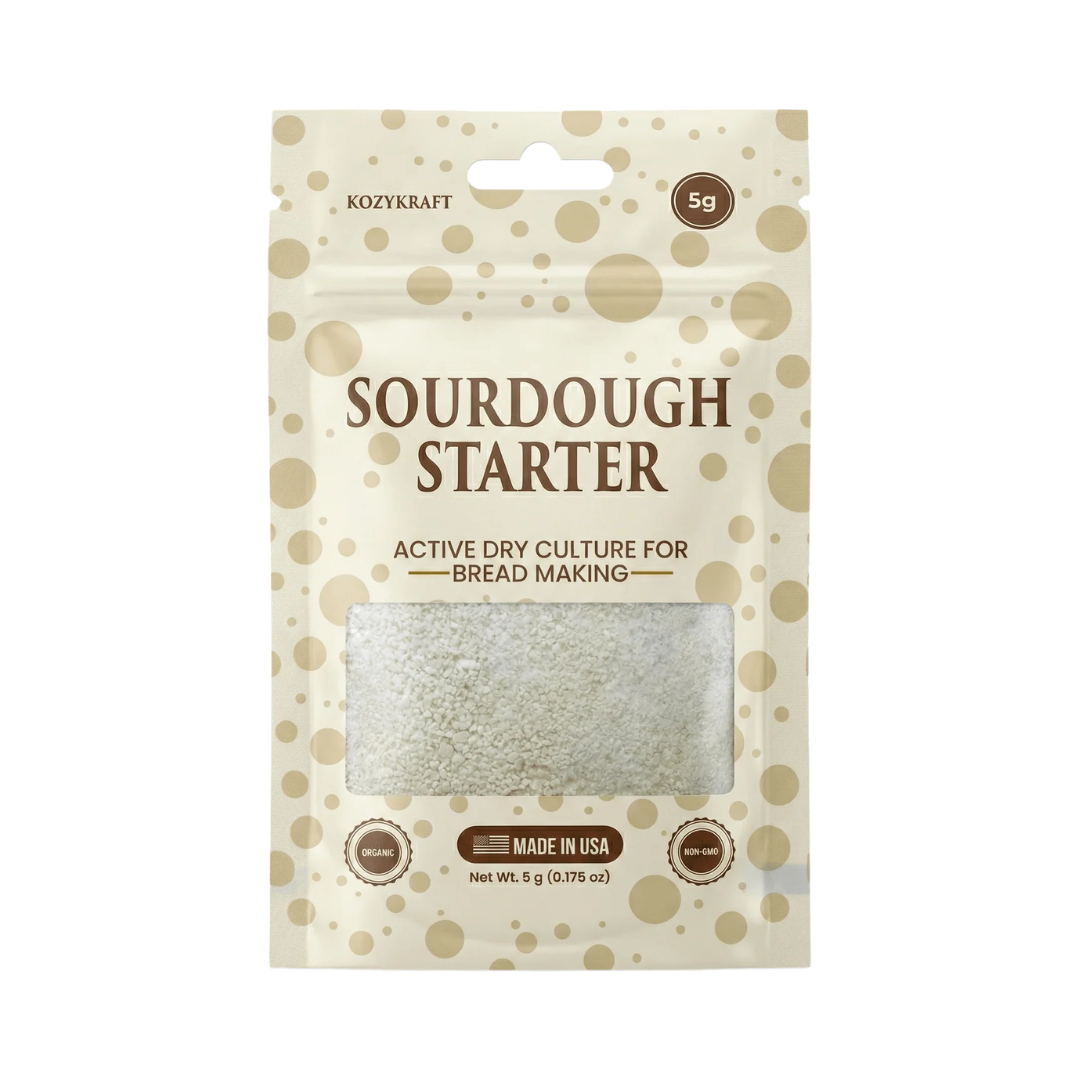 KozyKraft Sourdough Starter Active Dry Culture for Bread Making, 5 g / 0.175 oz