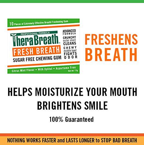 TheraBreath Fresh Breath Chewing Gum, Citrus Mint Flavor, 60 Pieces