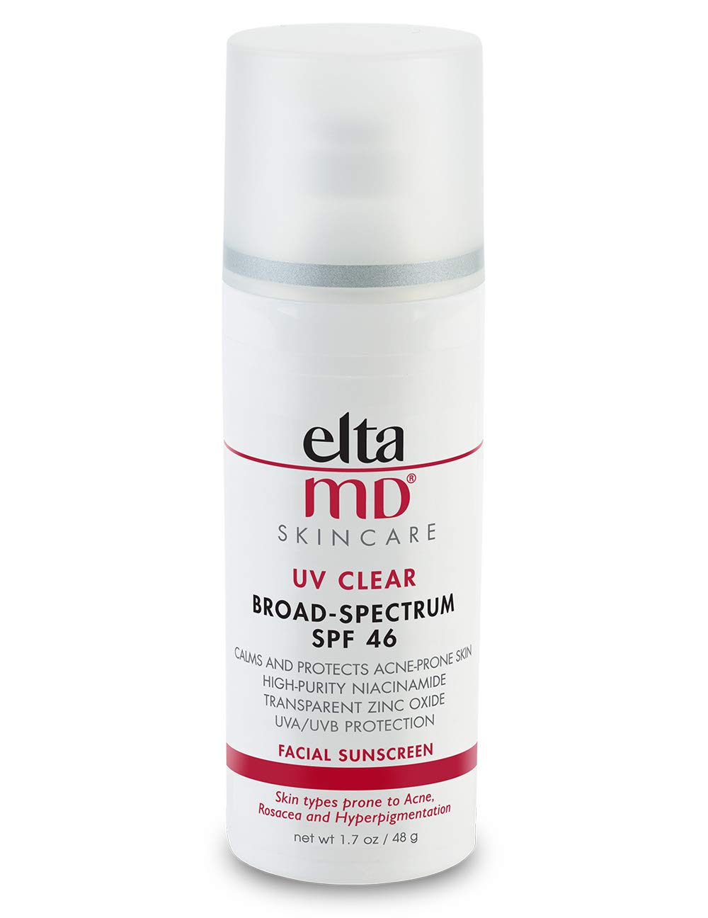 EltaMD UV Clear Facial Sunscreen Broad-Spectrum SPF 46 for Sensitive or Acne-Prone Skin,48 g (Packaging may vary)