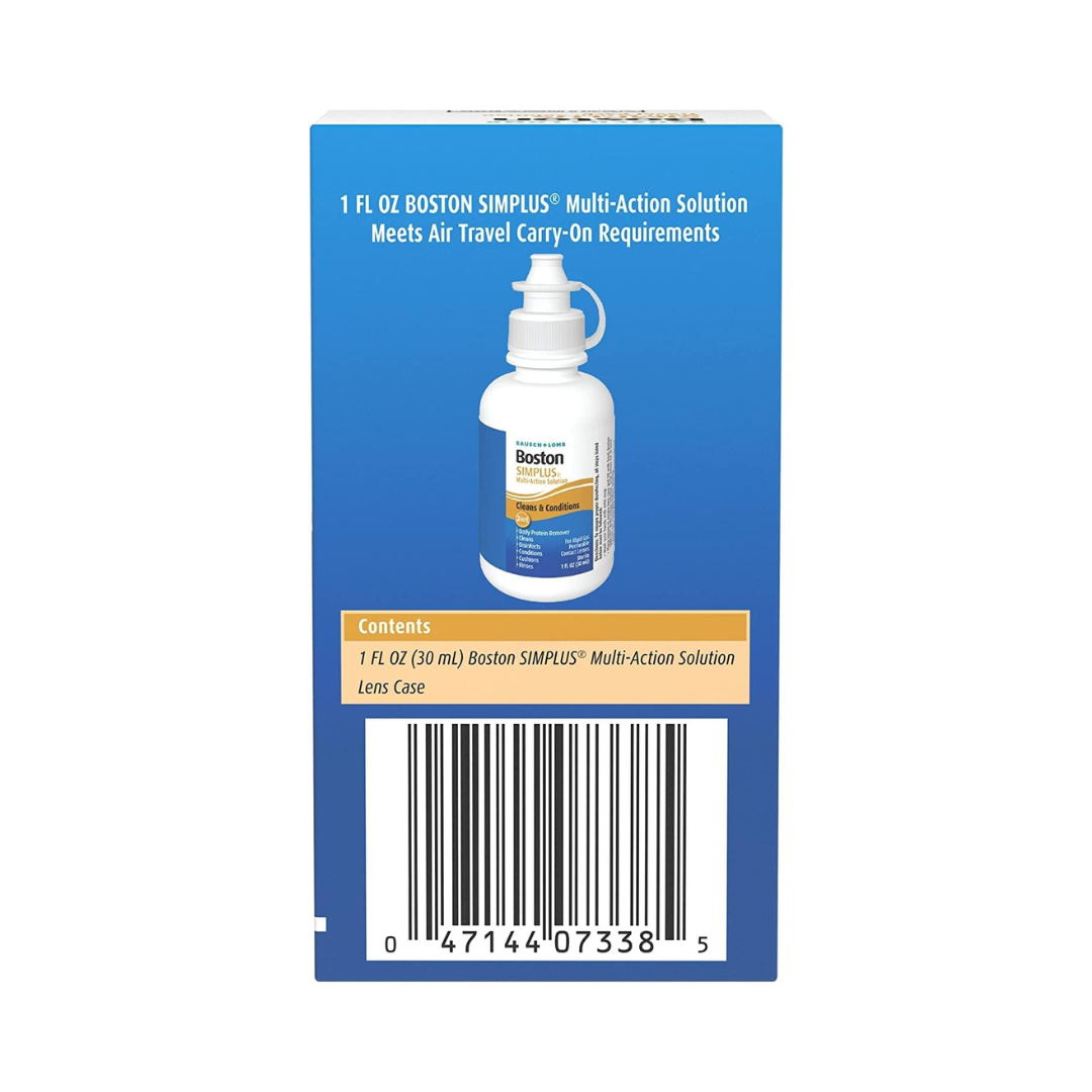 EXPIRY 02/2025 Bausch And Lomb Boston Simplus Multi-Action Solution Travel Pack, 30 ml