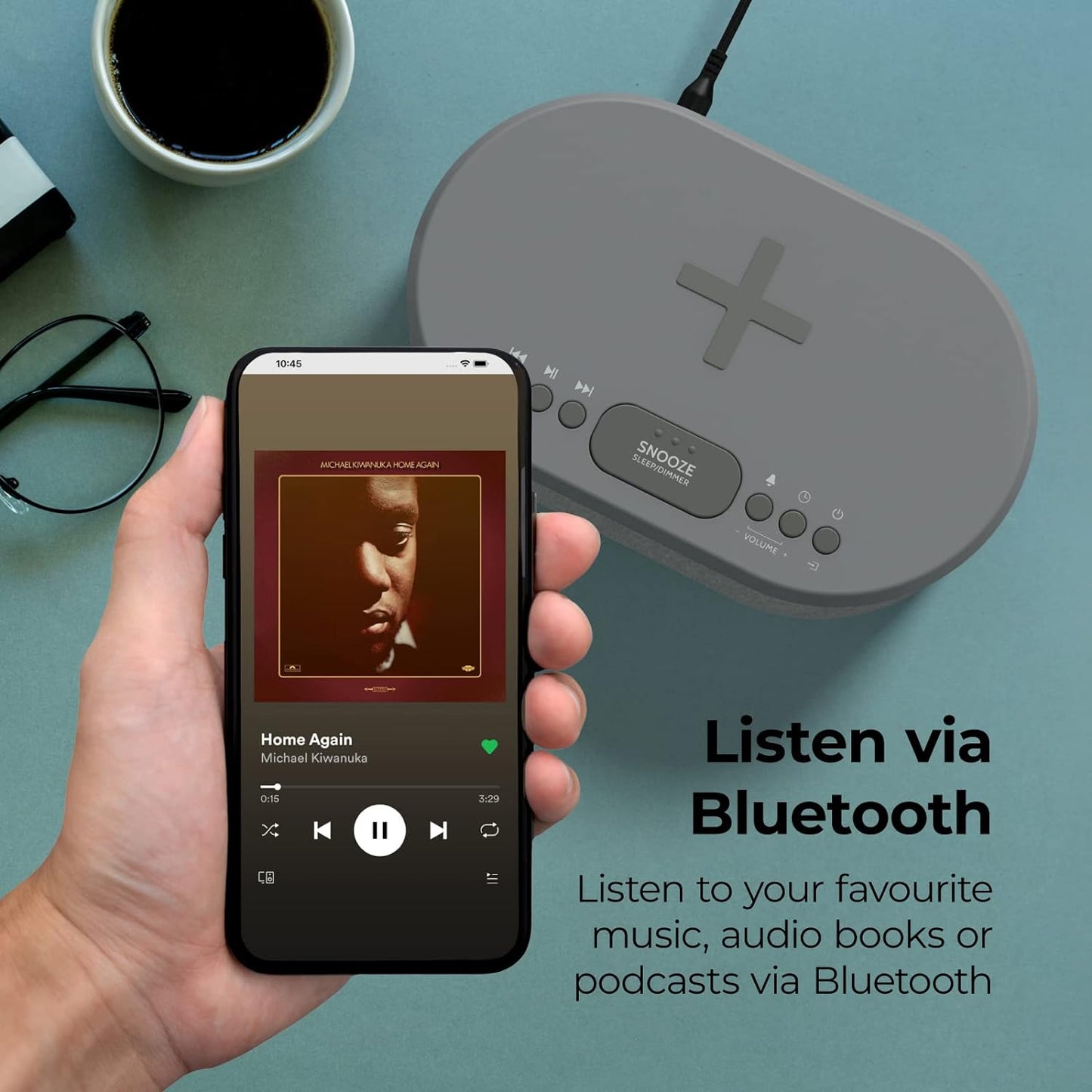 I-Box Dawn Bedside Alarm Clock with Wireless Charging