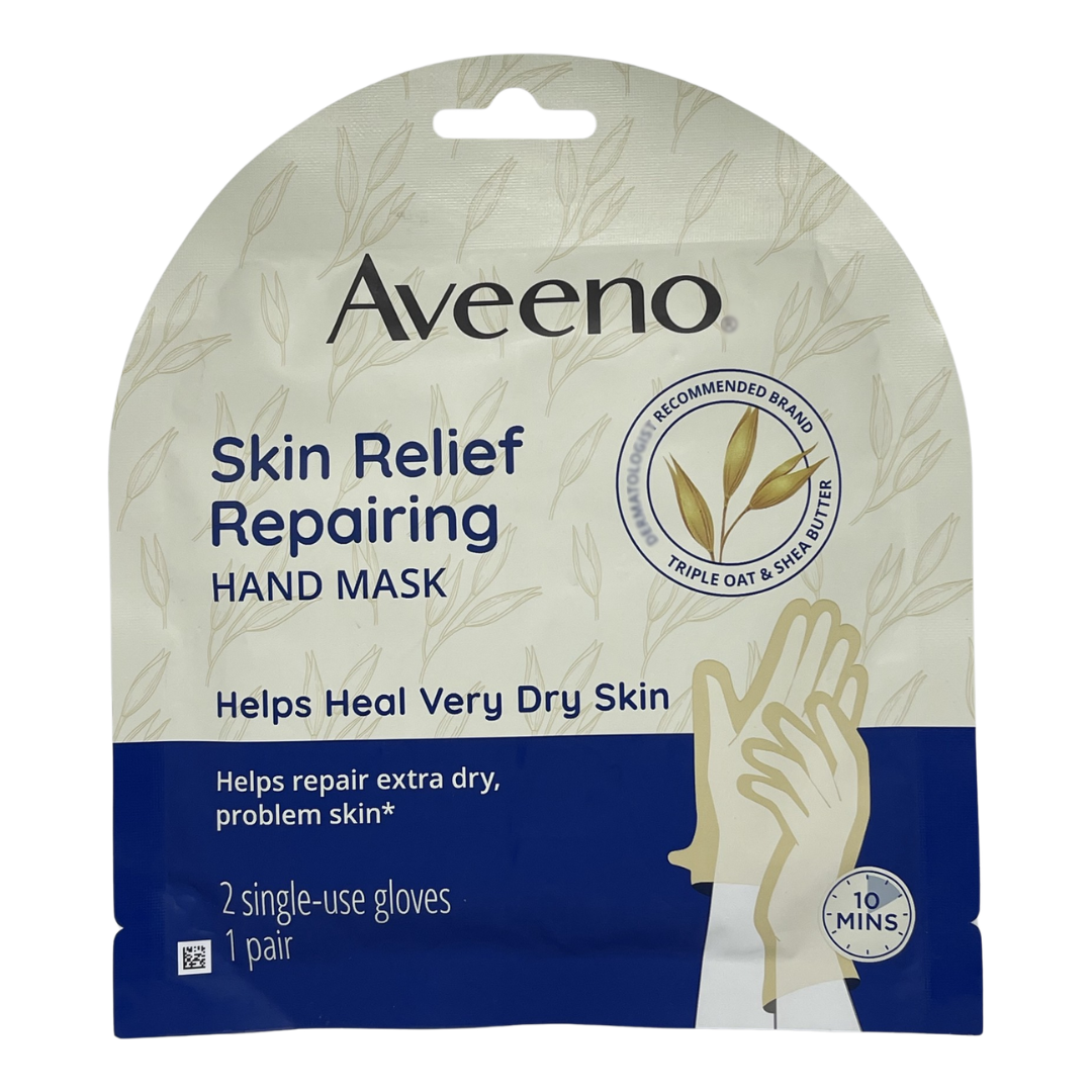 Aveeno Skin Relief Hand Mask, 2 Single-Use Gloves, 1 Pair