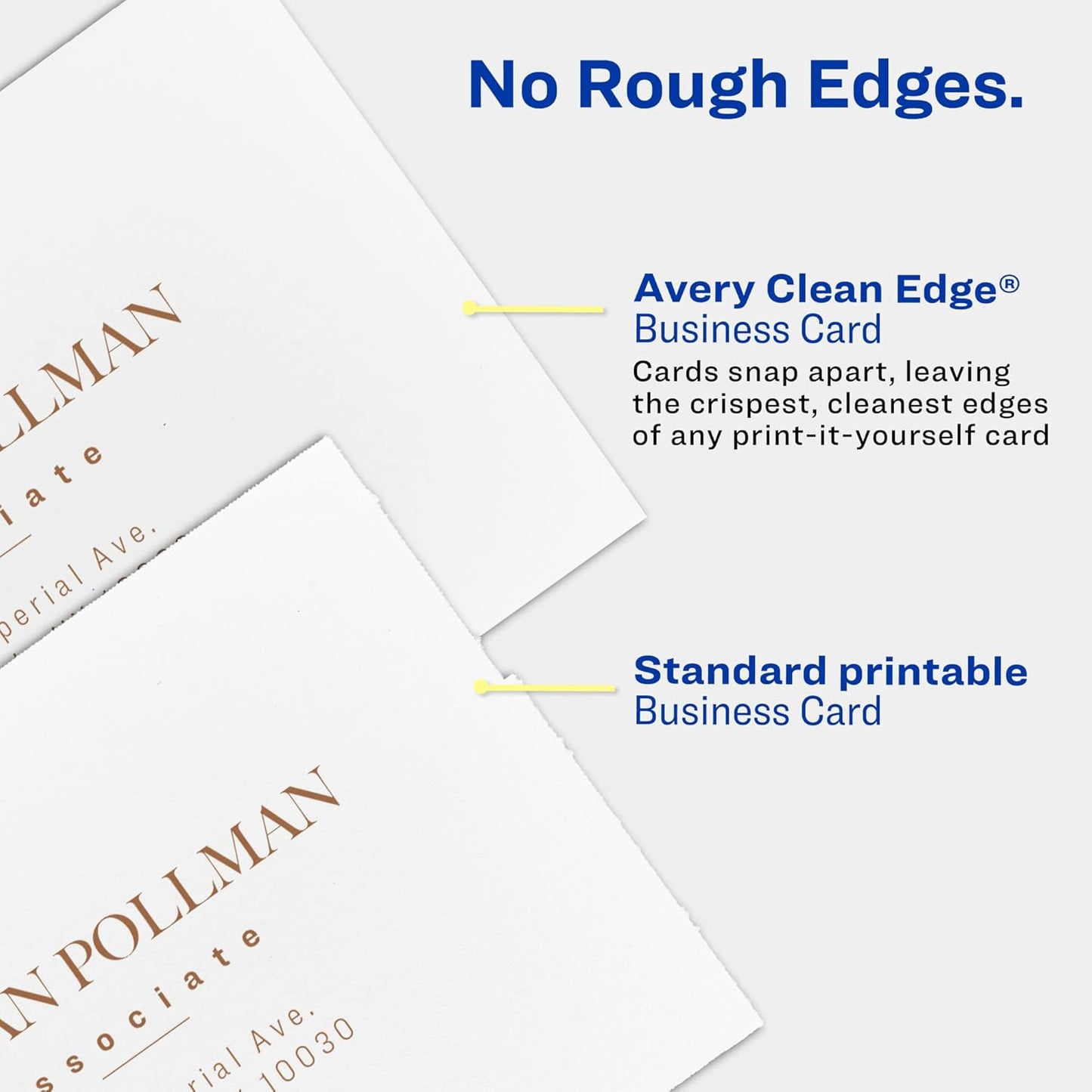 Avery Clean Edge Matte White Business Cards 2in x 3 1/2in (90 Cards) 10 Cards Per Sheets