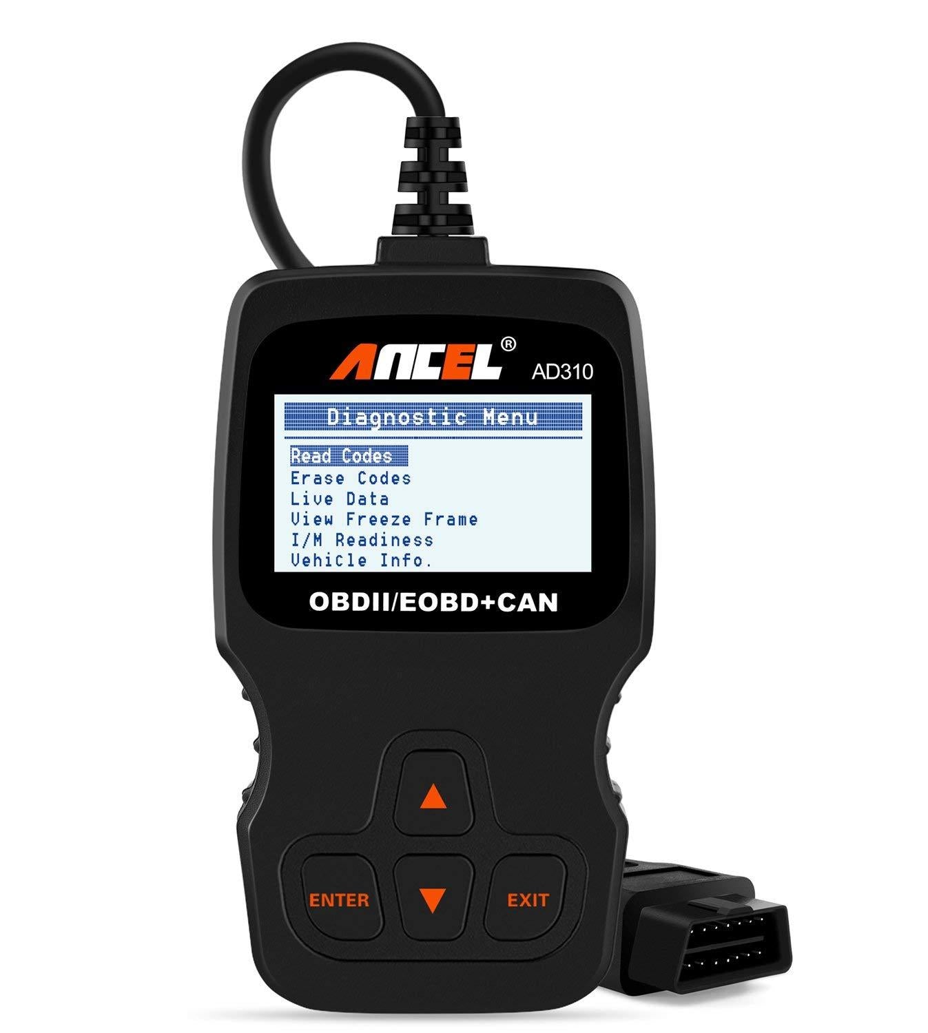 ANCEL AD310 Universal OBD II Car Code Scanner, Black
