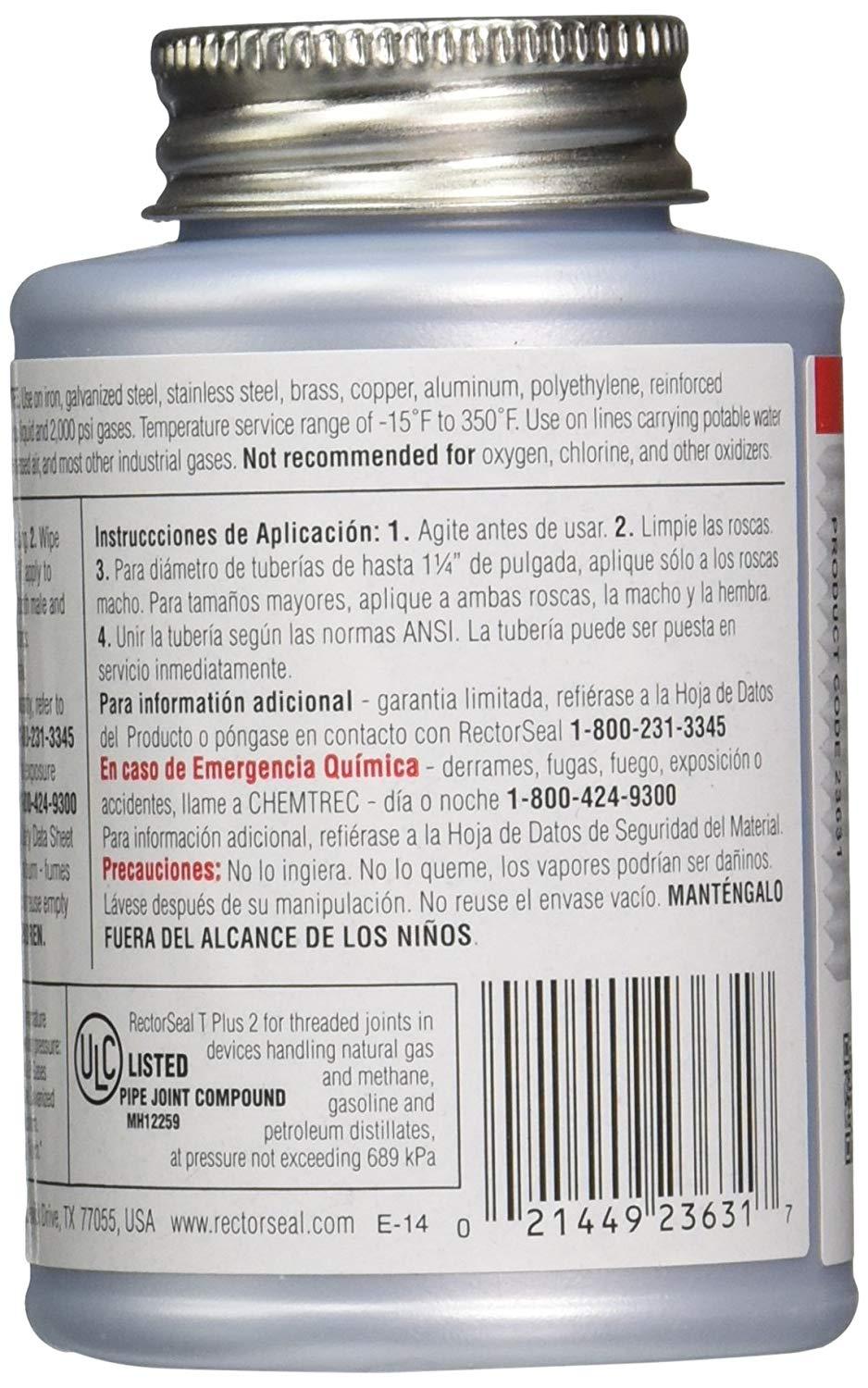 Rectorseal 23631 1/4 Pint Brush Top T Plus 2 Thread Sealant, 4 fl.oz / 118ml