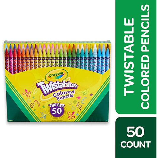 Crayola The Big Twistables Colored Pencil Set, 50 Count