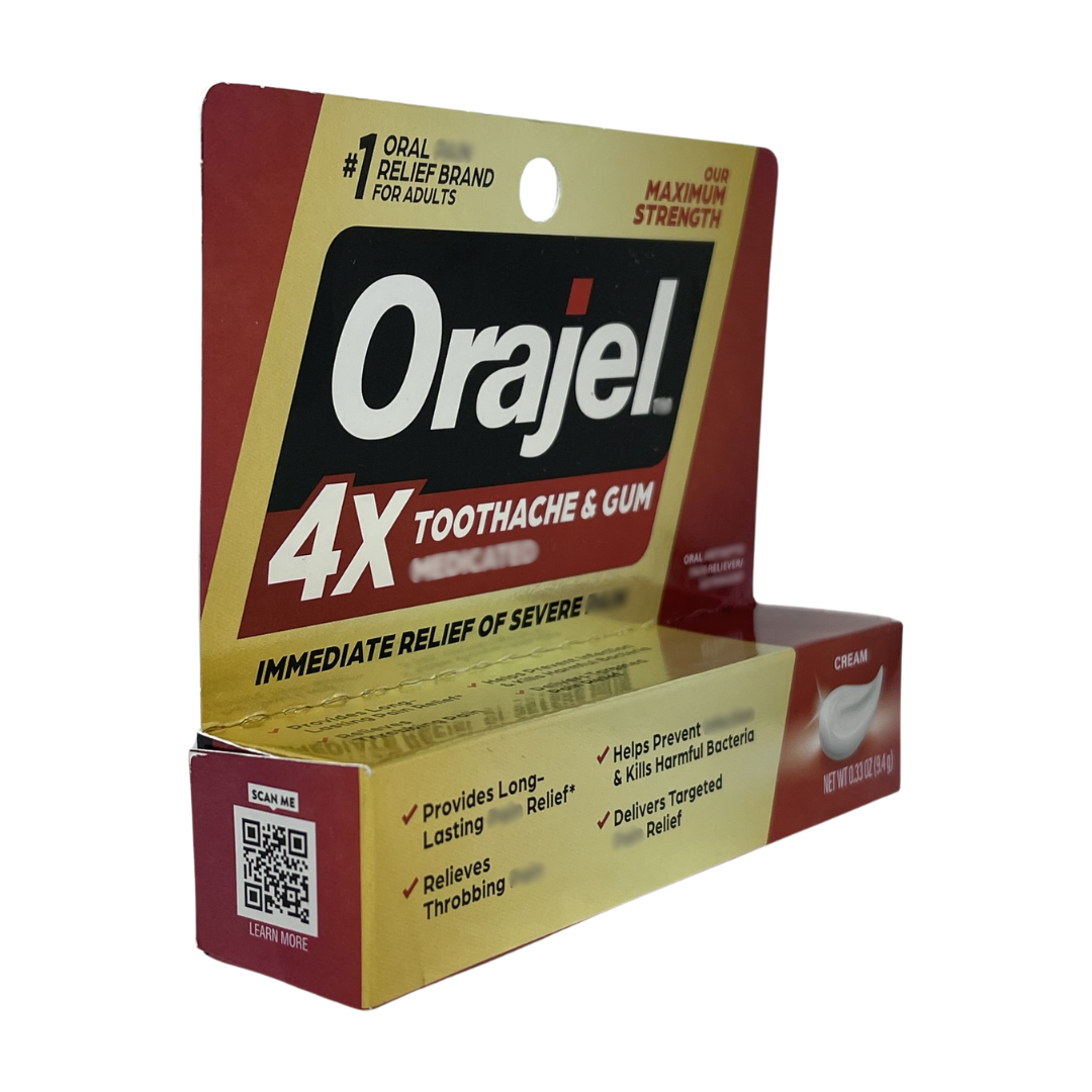 Orajel 4X Toothache & Gum Relief Cream, 0.33 oz / 9.4 g