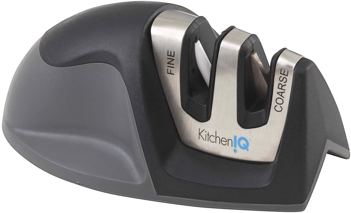 KitchenIQ 50009 Edge Grip 2-Stage Knife Sharpener, Black