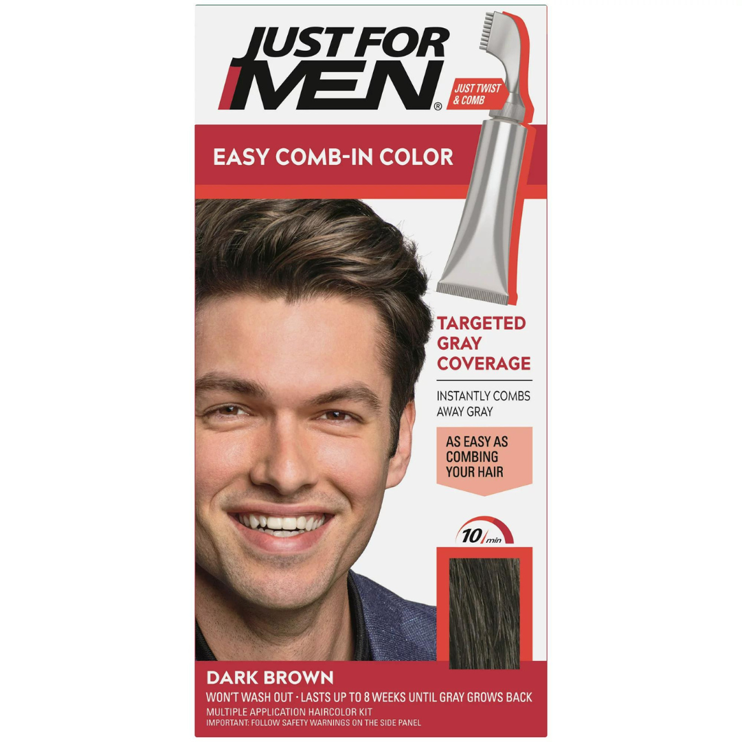 Just For Men Easy Comb-In Color Hair Coloring for Men with Comb Applicator