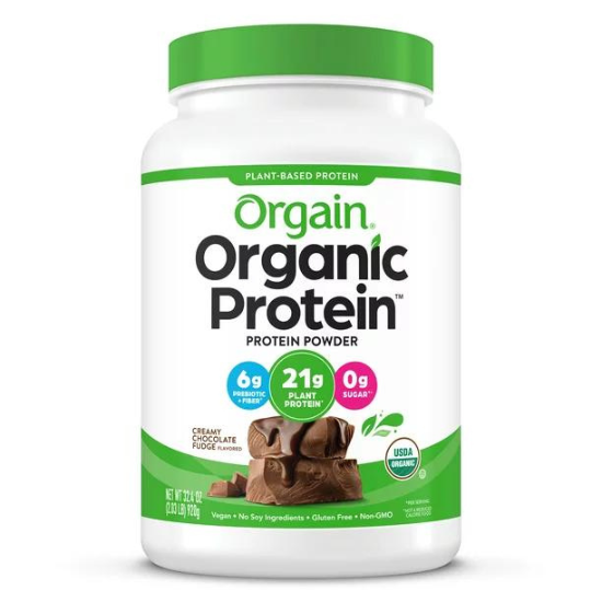 Orgain Organic Protein Plant Based Protein Powder, Creamy Chocolate Fudge (2.03 LBS / 920g)