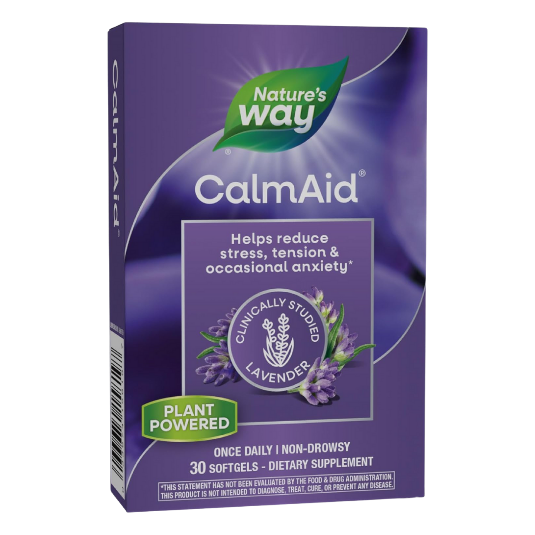 Nature's Way CalmAid, Clinically Studied Lavender, Helps Reduced Tension & Stress, 30 Softgels