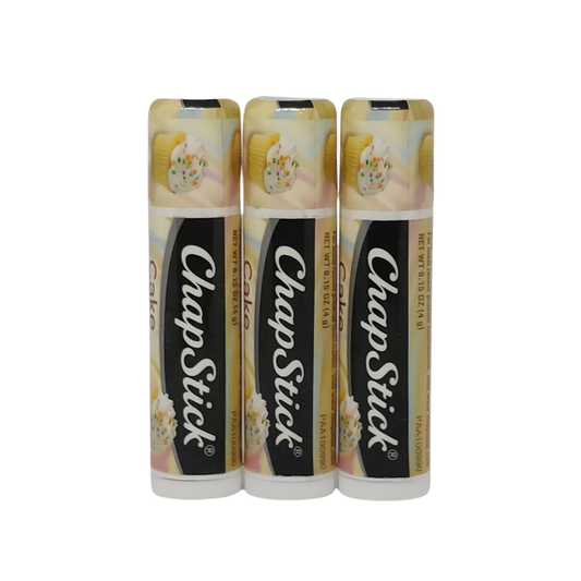 Chapstick Cake Batter Flavor, Flavored Lip Balm Set, Limited Edition, Pack of 3 Lip Balm Tubes, 0.15 each (NO BOX)