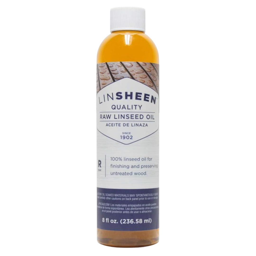 Linsheen Quality Raw Linseed Oil for Finishing and Wood Preserver, 8 oz