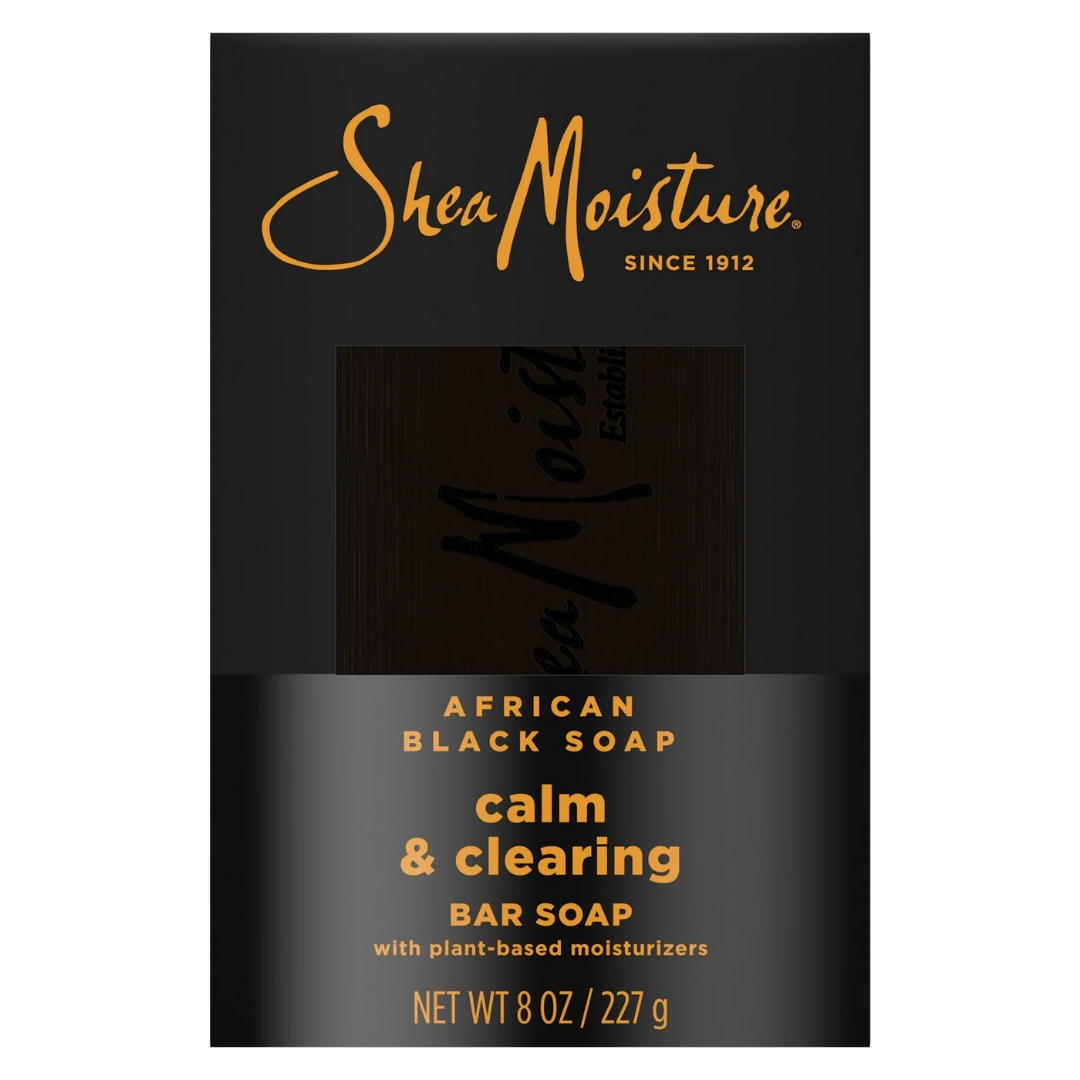 Shea Moisture African Black Soap Calm & Clearing Bar Soap, 8 oz / 227 g