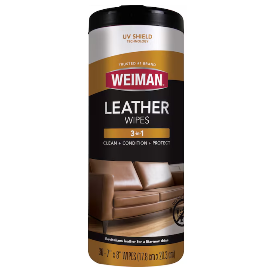 Weiman Leather Conditioning Wipes 3-in-1:Cleans, Conditions and Protects (17.8 cm x 20.3 cm)