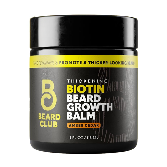 The Beard Club Biotin Beard Balm for Men Amber Cedar Scent - 4 oz