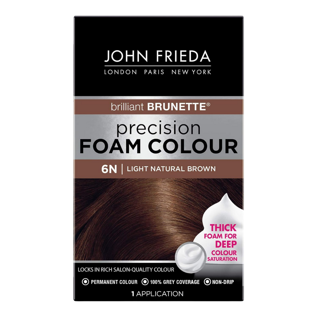 John Frieda Brilliant Brunette Precision Foam Hair Colour 6N Light Natural Brown, 1 Application