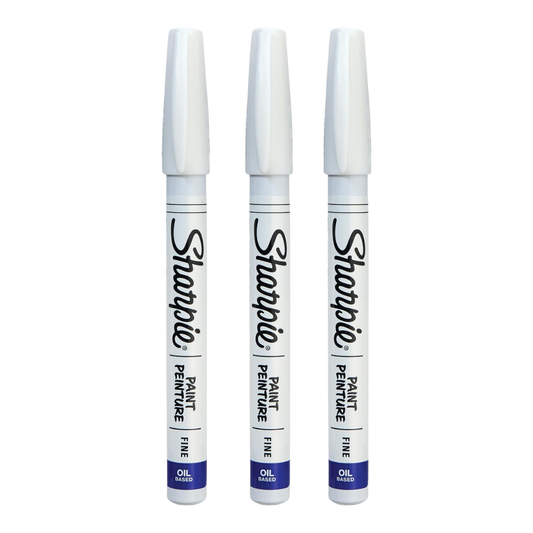 Sharpie Oil-Based Paint Marker, Fine Point, White Ink, Pack of 3