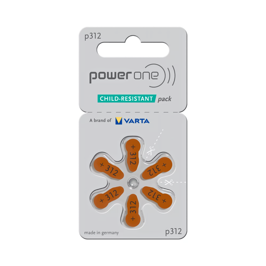 Power One p312 Hearing Aid Batteries 1.45v 1 Pack 6 Batteries