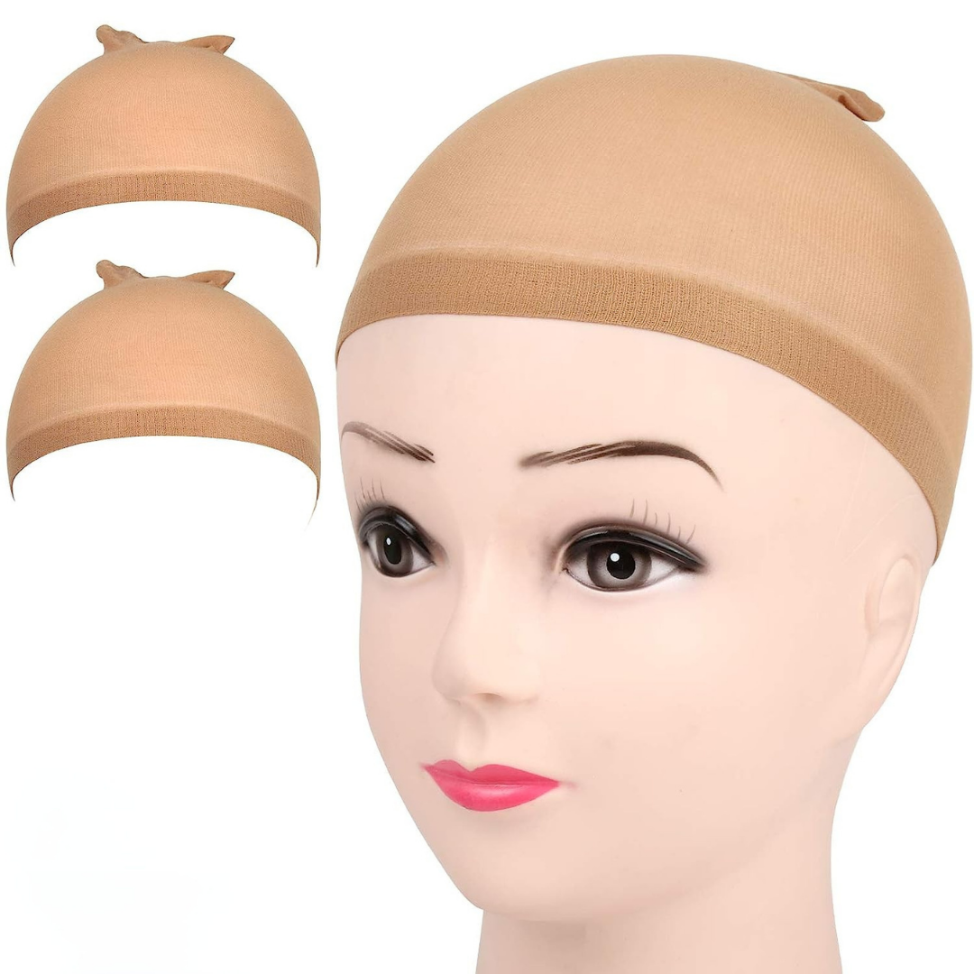 Fandamei Stretchy Stocking Wig Caps for Women (Light Brown) 2 Pieces