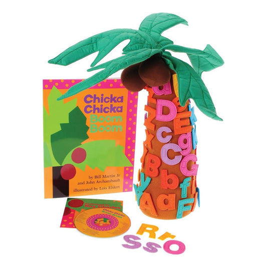Constructive Playthings Chicka Chicka Boom Boom Childrens Book & Audiobook CD & Tree Props