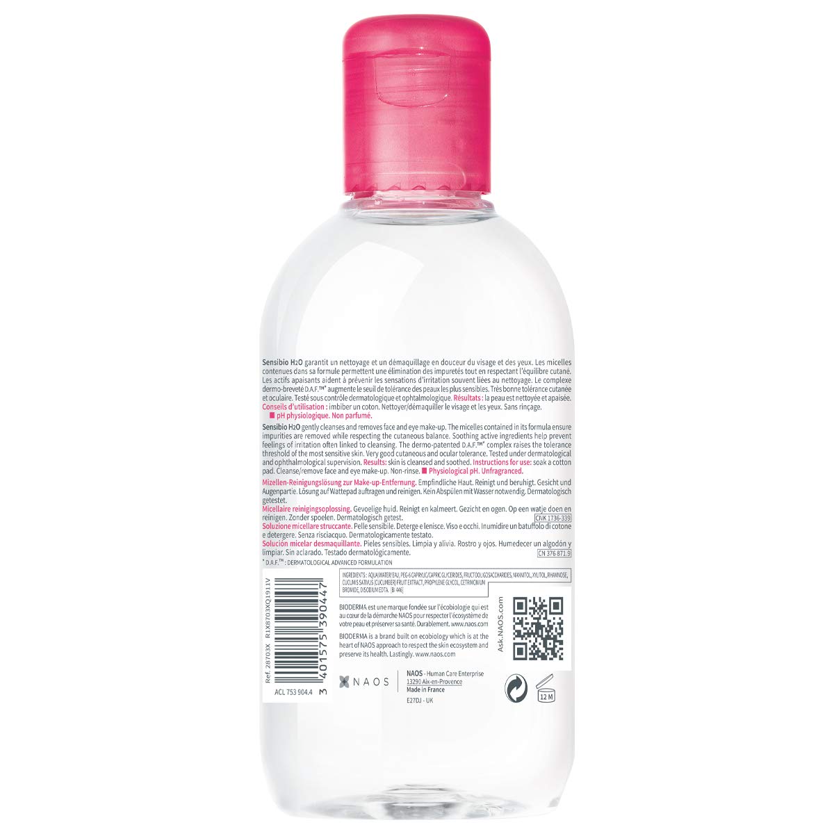 Bioderma Sensibio H2O Micellar Water Cleansing and Make-Up Removing Solution 250 ml