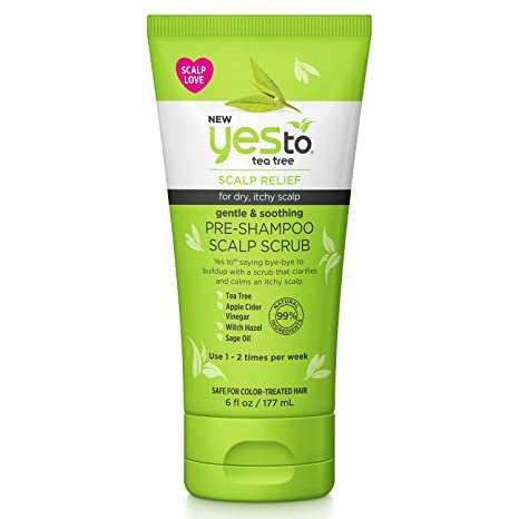 Yes To Tea Tree Scalp Relief For Dry, Itchy Scalp Pre-Shampoo Scalp Scrub 6 Fl Oz (177ml)
