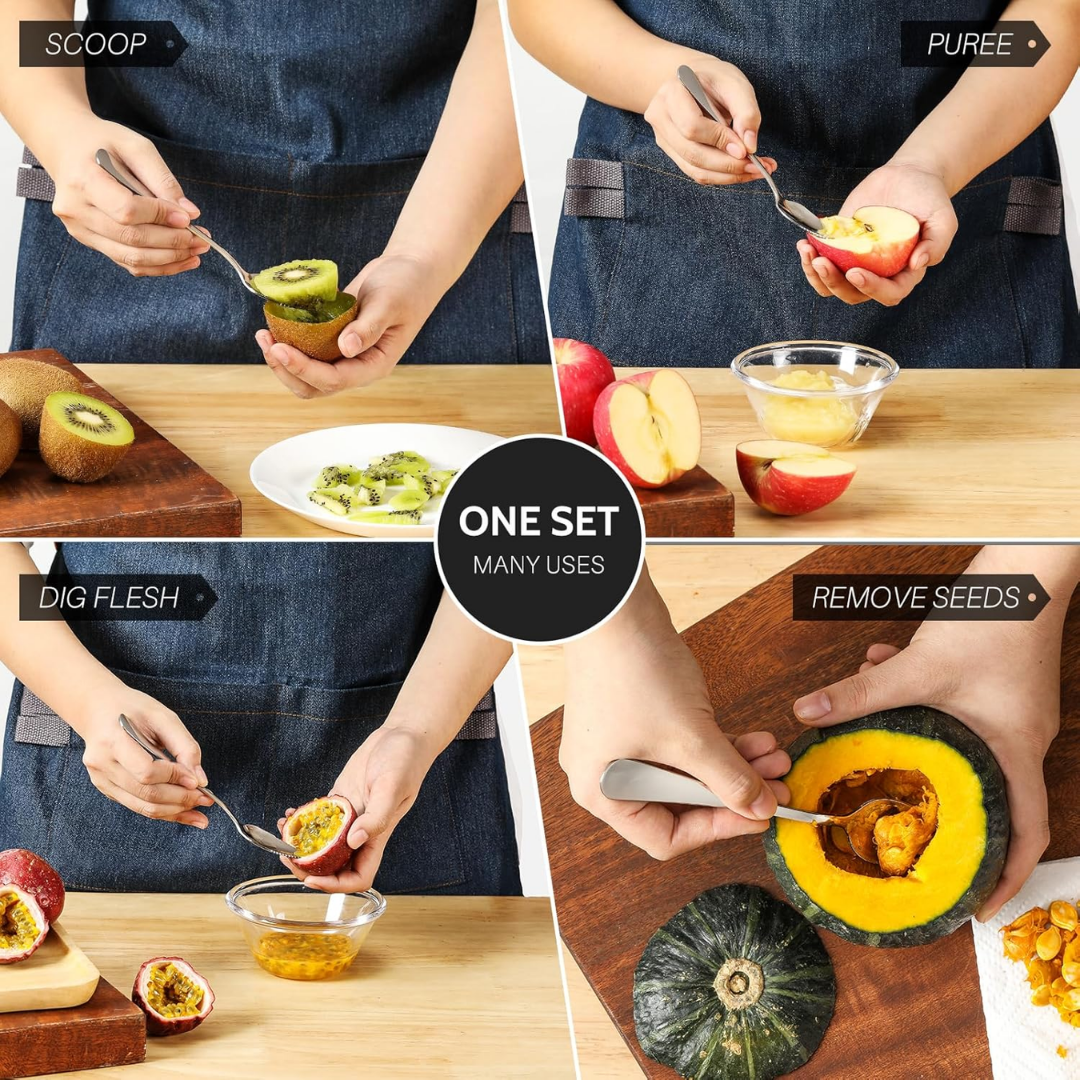 Hiware Grapefruit Spoon Stainless Steel, 4 Piece