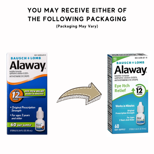 Bausch + Lomb Alaway Eye Itch Relief Drops 0.34 fl.oz / 10ml PACKAGING MAY VARY