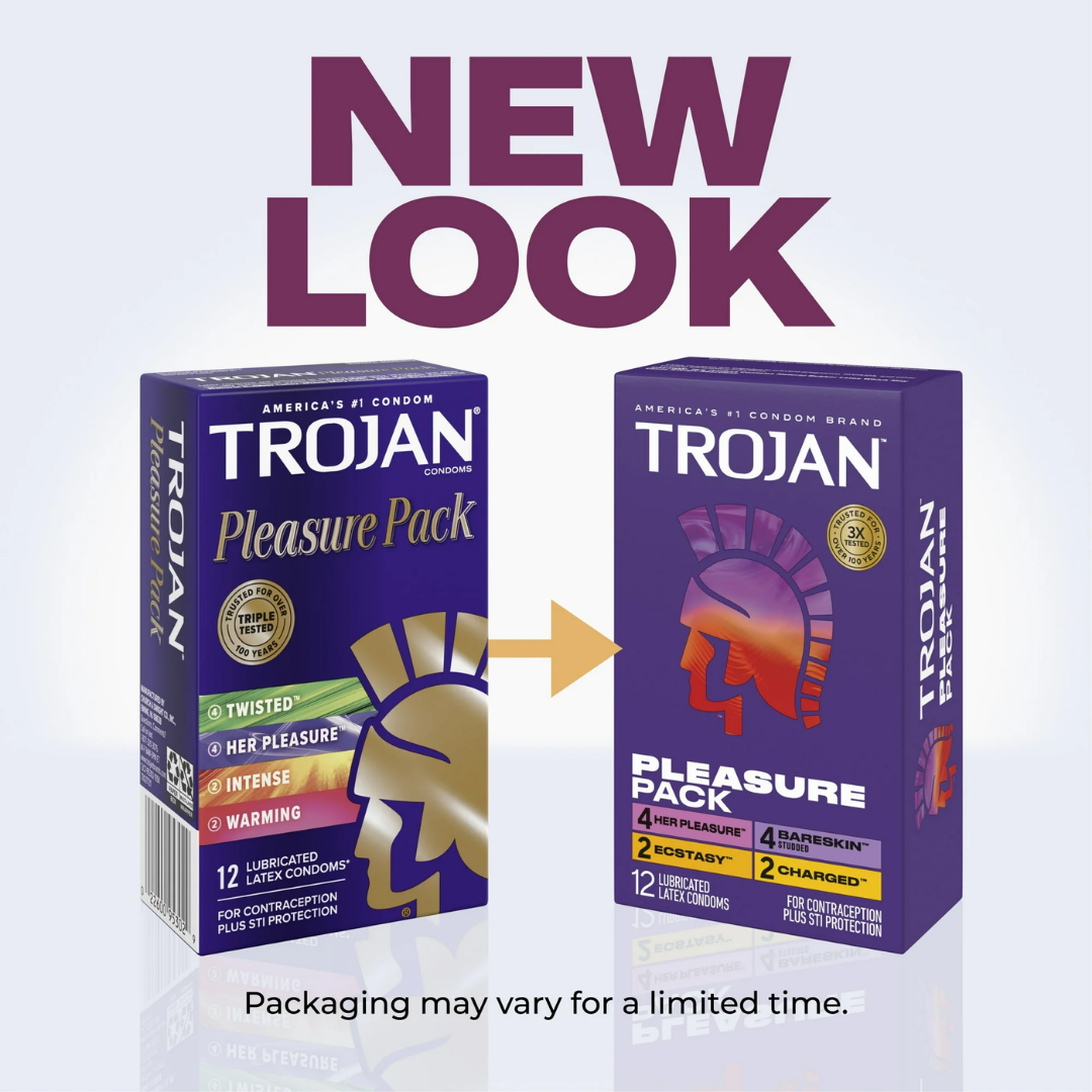 Trojan Condom Pleasure Pack 36 Lubricated Latex Condom