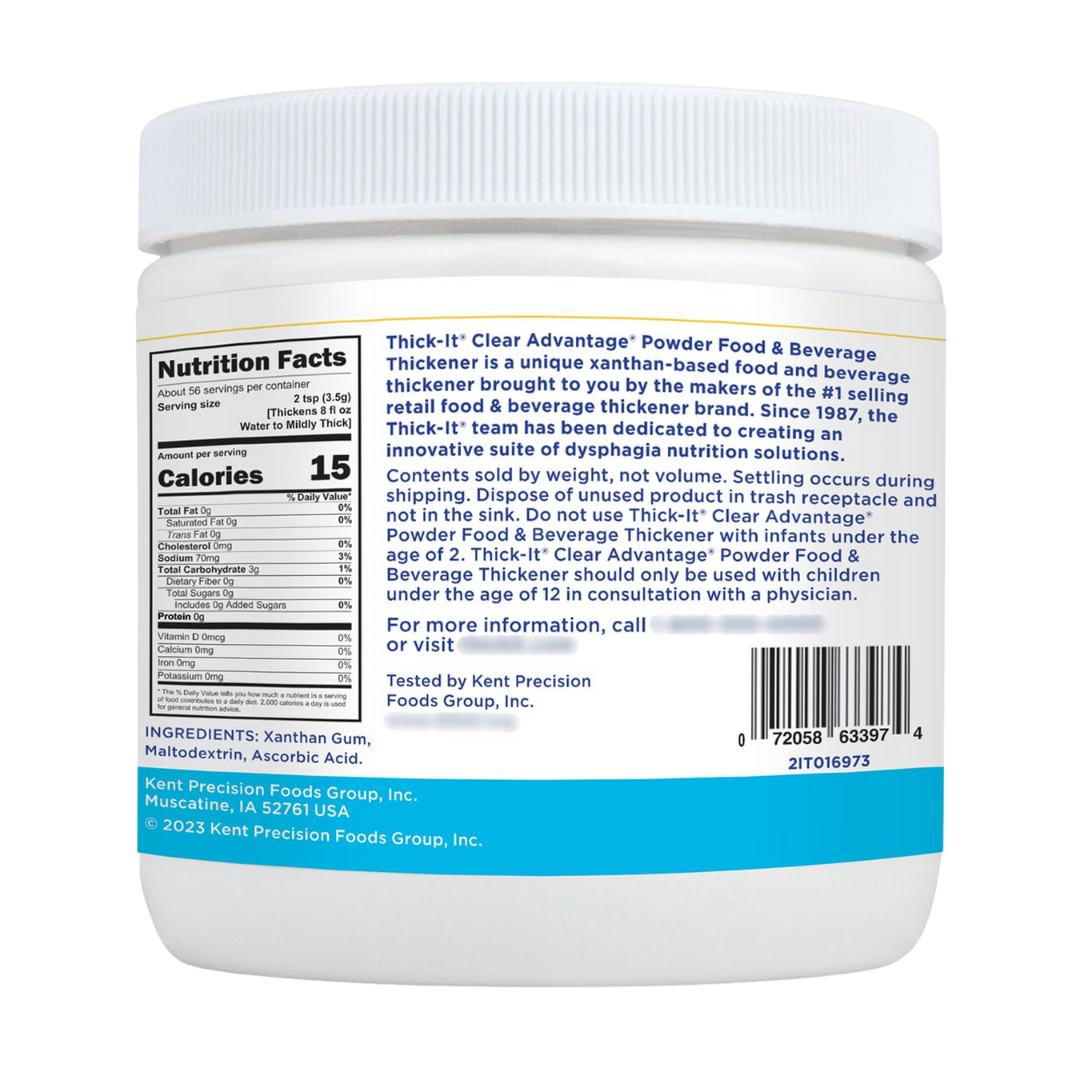 Thick-It Clear Advantage Food & Beverage Thickener Powder Flavorless, 7.24 oz