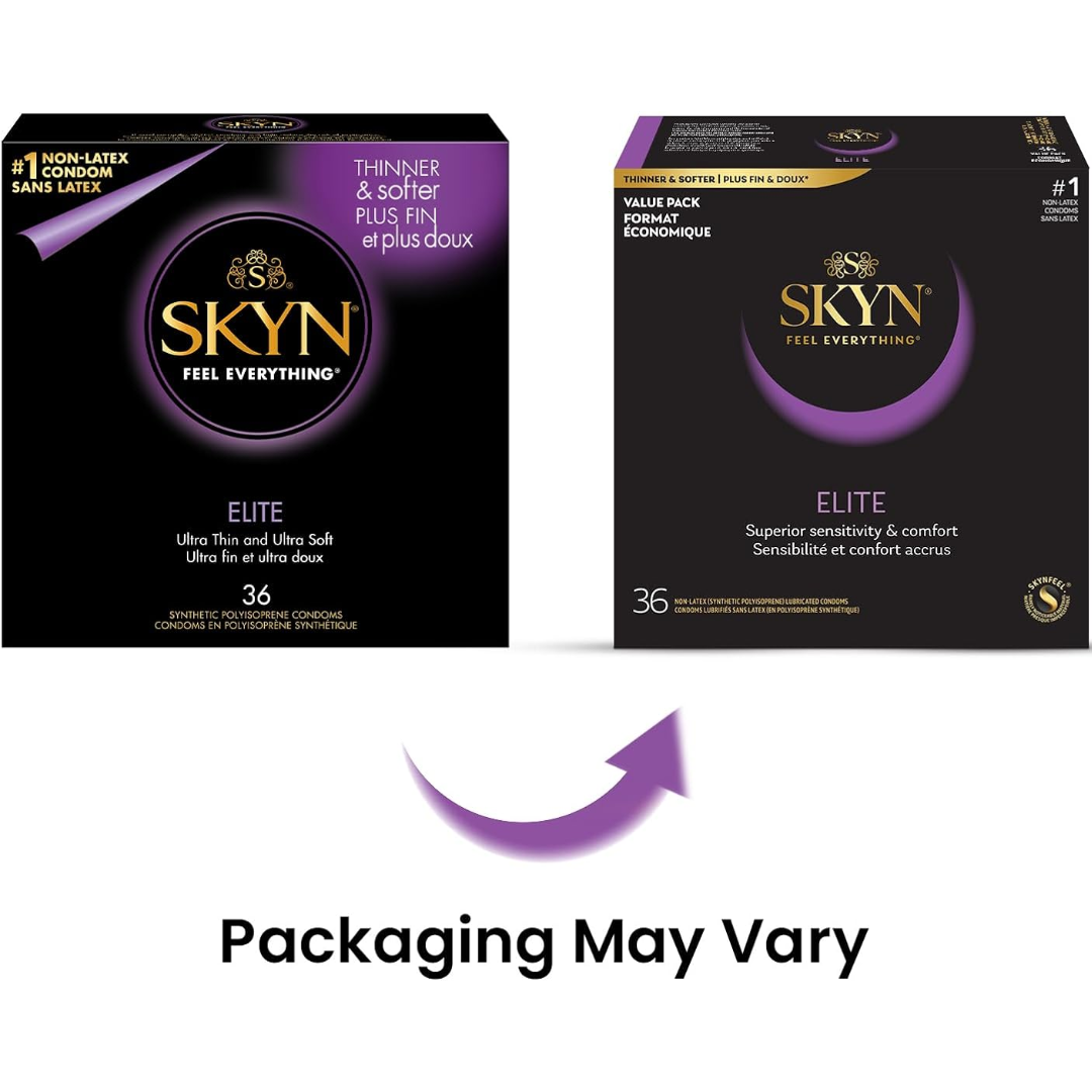 LifeStyles SKYN Elite Ultra Thin & Soft Value Pack, 36 Lubricated Condoms (PACKAGING MAY VARY)