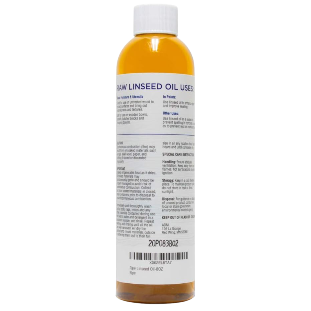 Linsheen Quality Raw Linseed Oil for Finishing and Wood Preserver, 8 oz