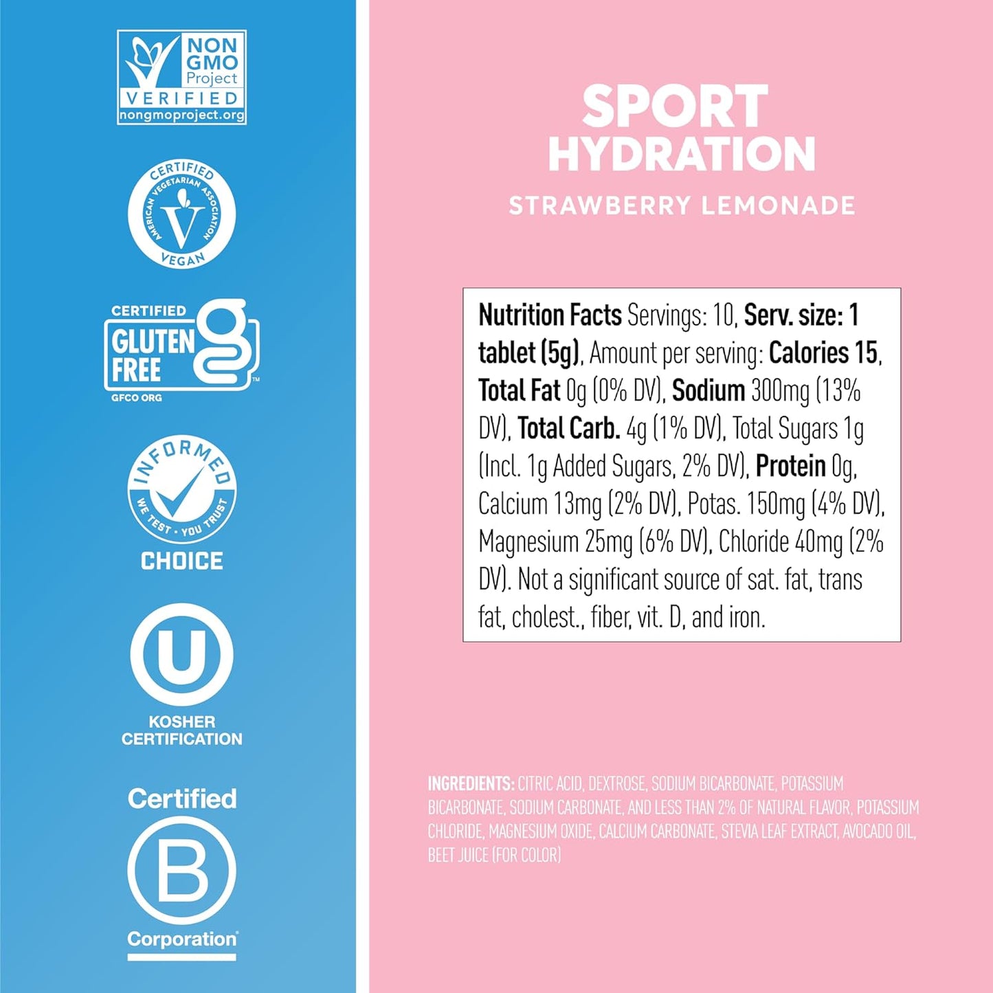 Nuun Sport Hydration Electrolyte Drink Tablets (Strawberry Lemonade Flavored) 1.8oz / 52g