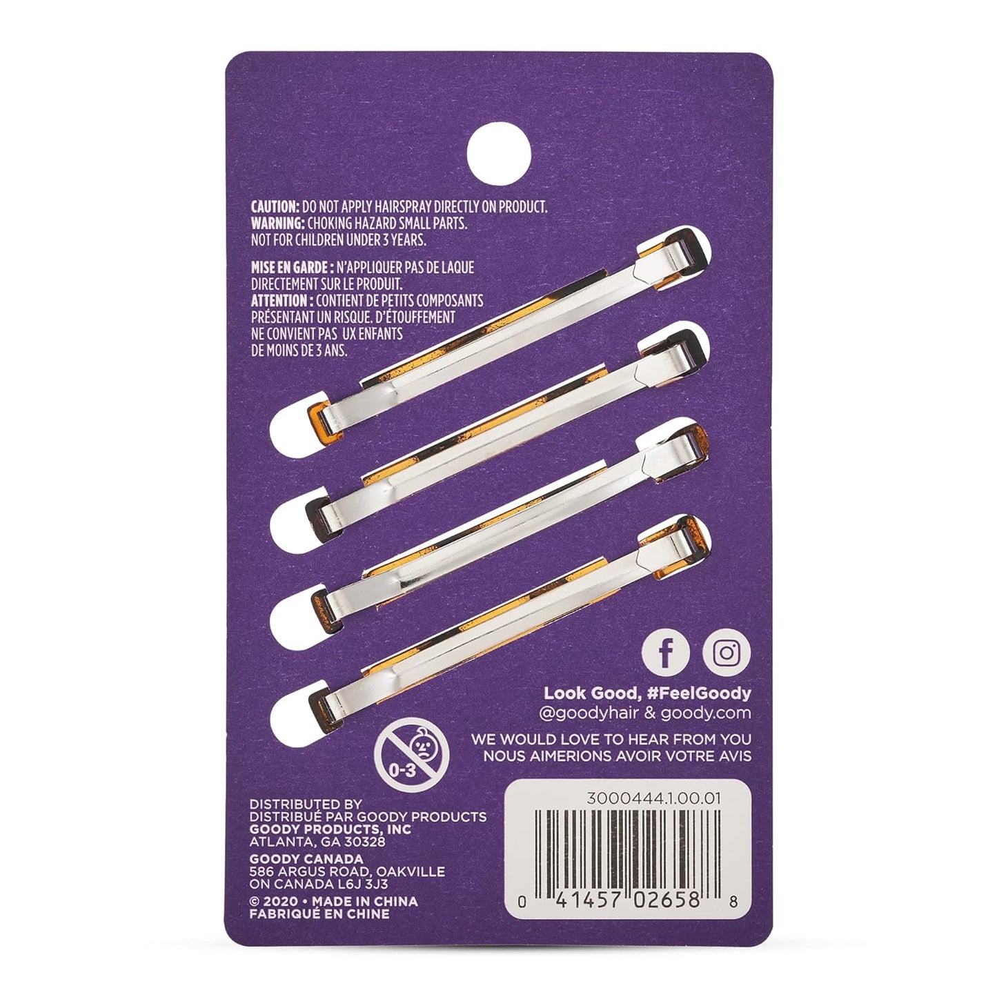 Goody Hair Barettes Stay Tight Stays in Place 4 Count (02658)