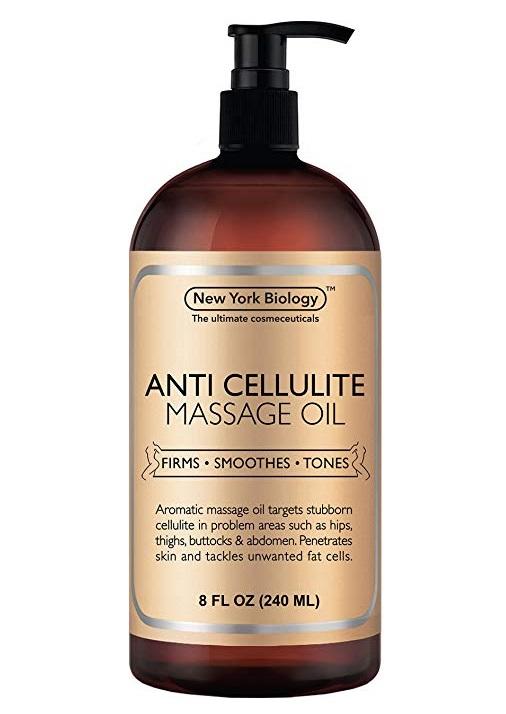 New York Biology Anti Cellulite Treatment Massage Oil 8 fl.oz / 240 ml (Packaging May Vary)
