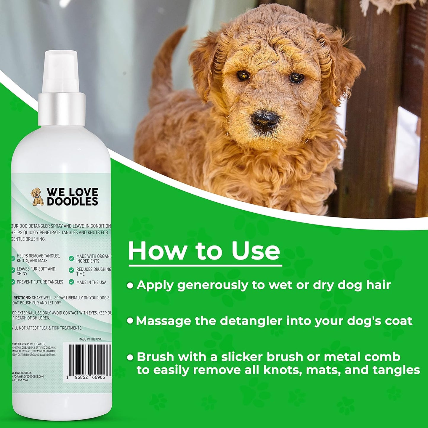 We Love Doodles Dog Detangler Leave In Conditioner Lavender 16 fl oz (473ml)