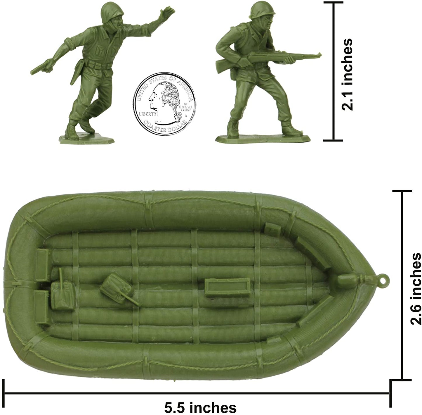BMC Toys Classic Plastic Army Men Figures U.S. Green Soldiers, 31 Pieces for Ages 5+