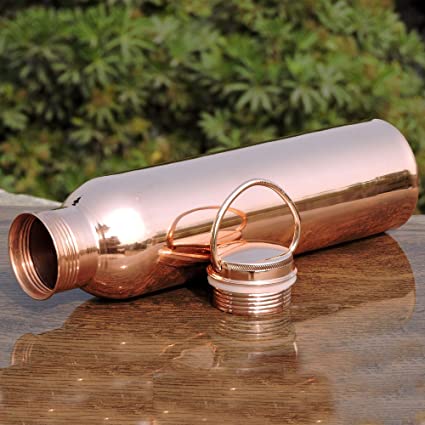 Rajrang Pure Copper Water Bottle with Ayurvedic Benefits, Leak Proof Design Vessel, 34 oz. / 1000ml