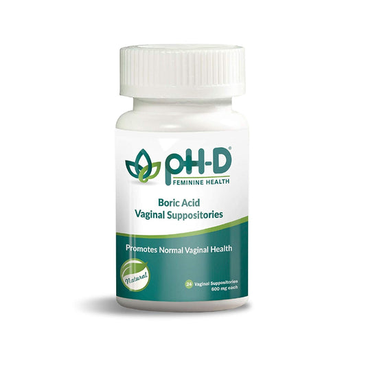 pH-D Feminine Support Boric Acid Vaginal Suppositories 24 ct