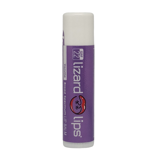 Lizard Lips Lip Balm SPF 22 Broad Spectrum Vanilla Flavor, 0.15 oz / 4.25 g