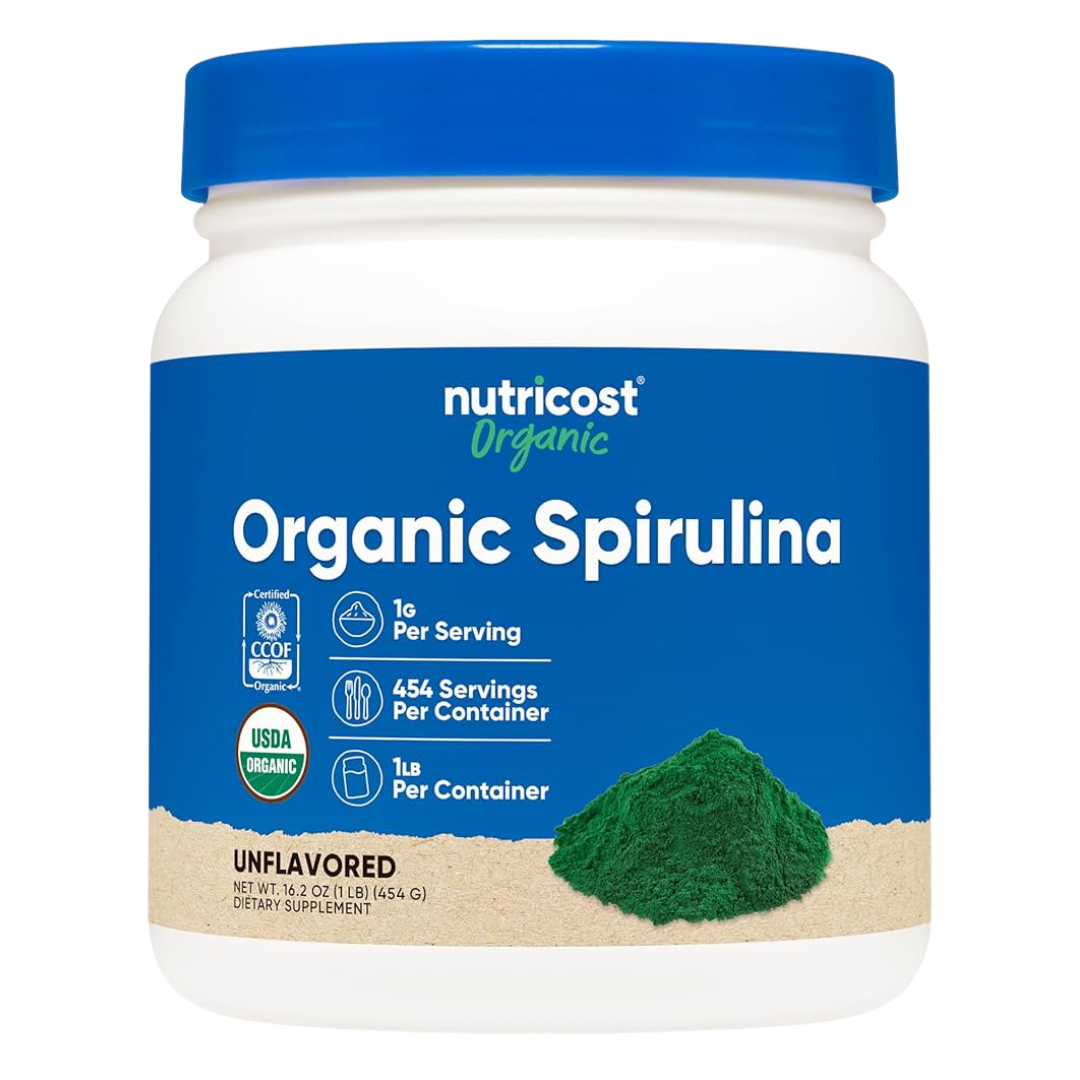 Nutricost Organic Spirulina Unflavored Powder Supplement 16.2oz / 454g