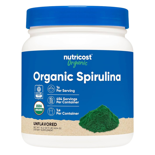 Nutricost Organic Spirulina Unflavored Powder Supplement 16.2oz / 454g