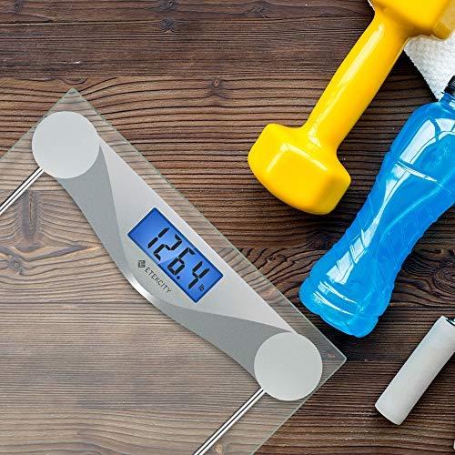 Etekcity Digital Body Weight Bathroom Scale with Body Tape Measure, 8mm Tempered Glass, 400 Pounds