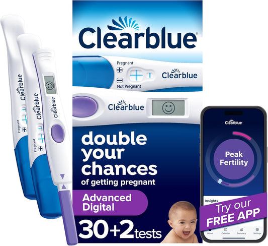 Clearblue Advanced Digital Ovulation Test Kit, 30 Ovulation Tests+2 Pregnancy Tests