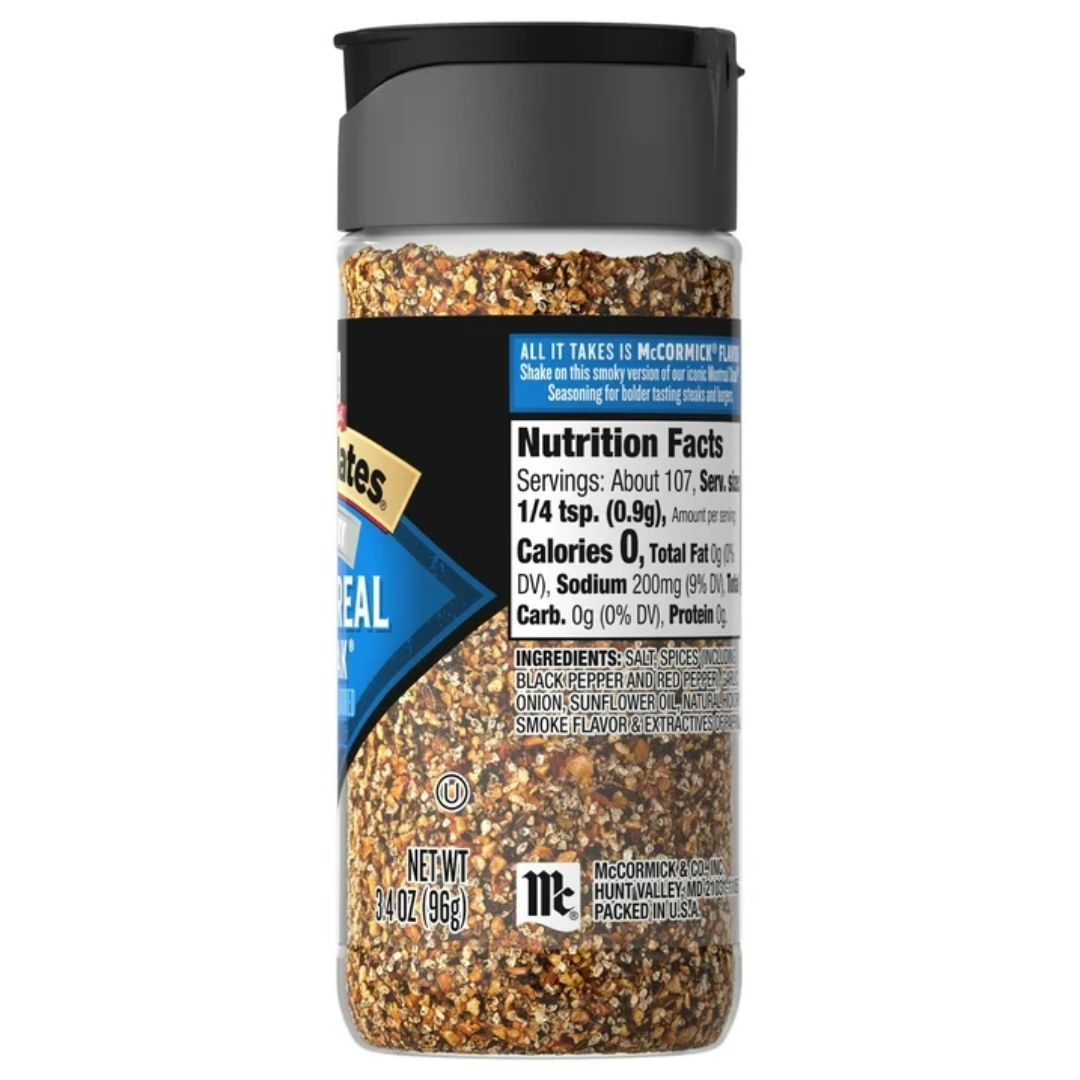 McCormick Smoky Montreal Steak Grill Mates Seasoning, 3.4 oz